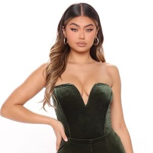 Fashion Nova Velvet Corset Bodysuit